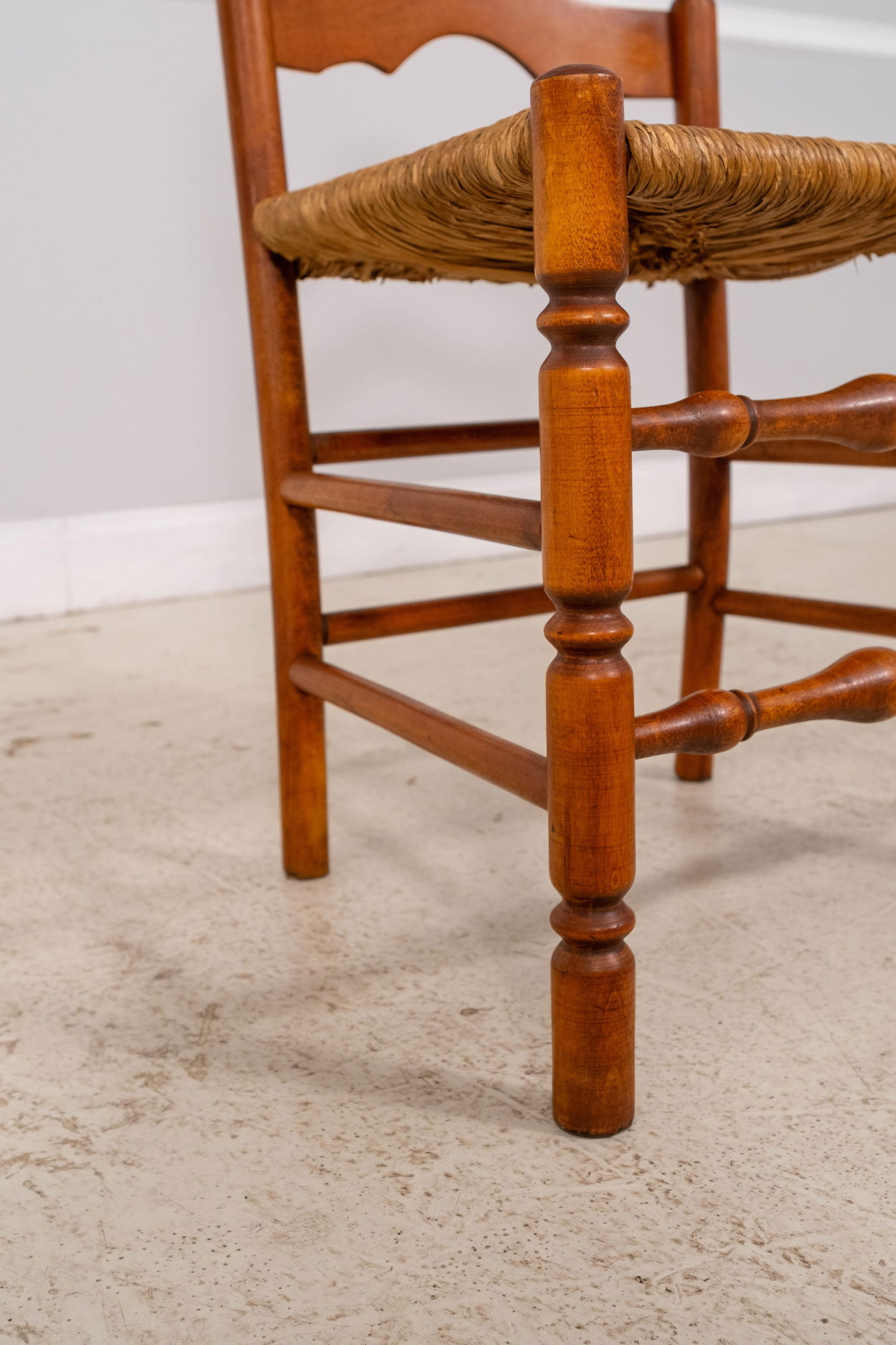 Set of 4 Maple Rush Seat Ladder Back Chairs - 15