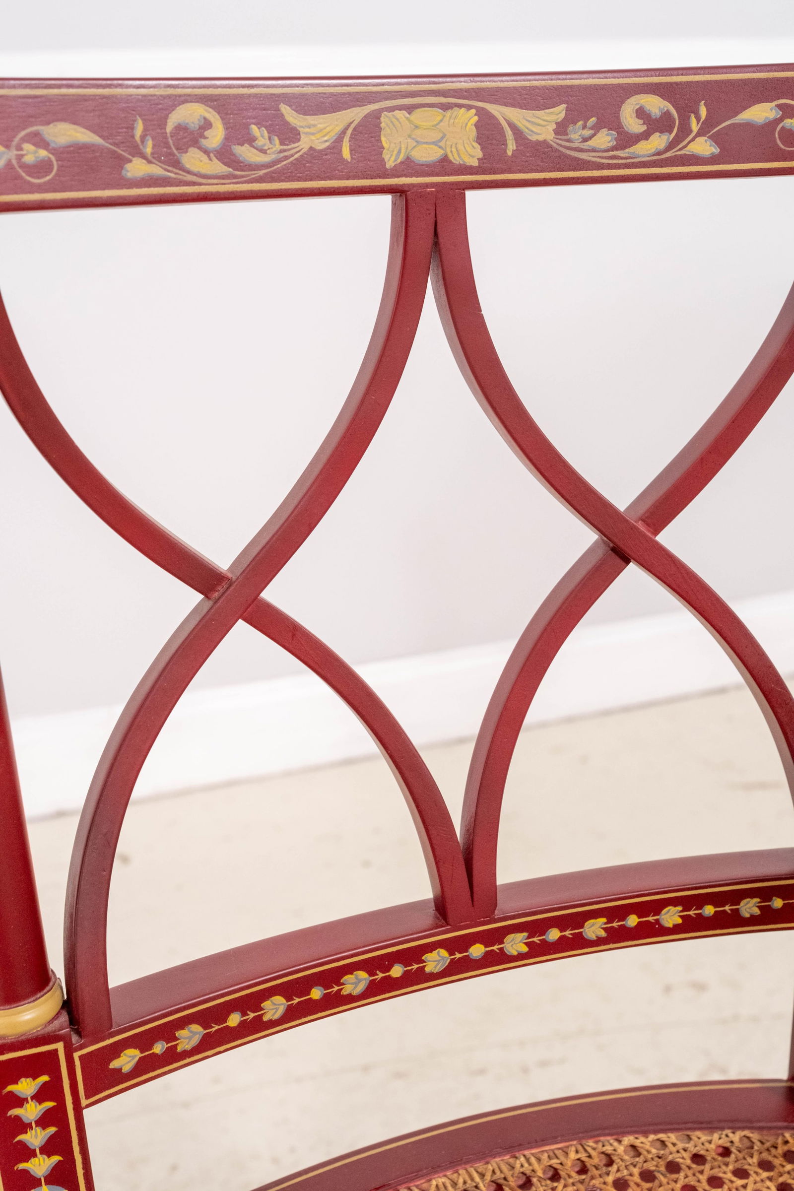 Pair Neoclassical Adams Style Hand Paint Decorated Armchairs - 14