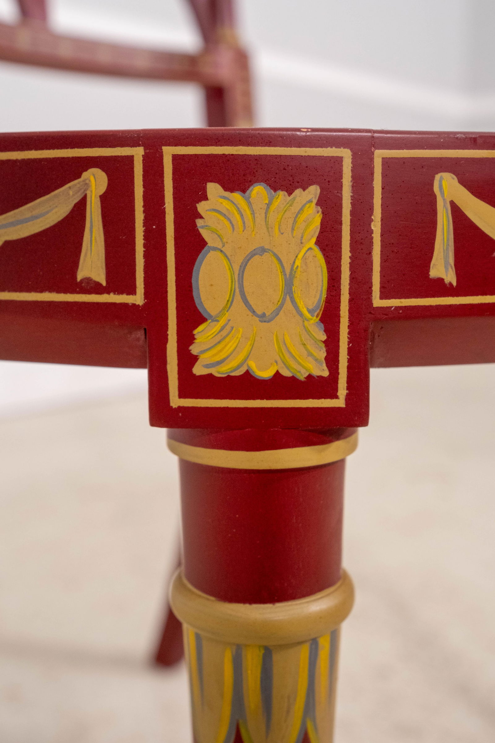 Pair Neoclassical Hand Paint Decorated Adams Style Armchairs - 16