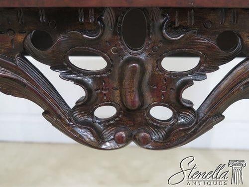 Chinoiserie Vintage Georgian Console Table W. Birdseye Maple Top - 7