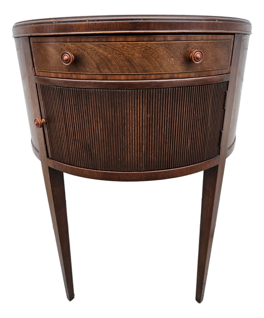 Baker Furniture Mahogany Demilune Side Table Nightstand (1 of 17)