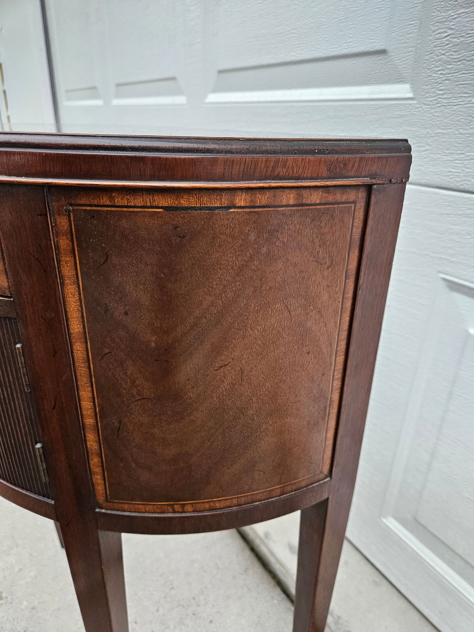 Baker Furniture Mahogany Demilune Side Table Nightstand - 8