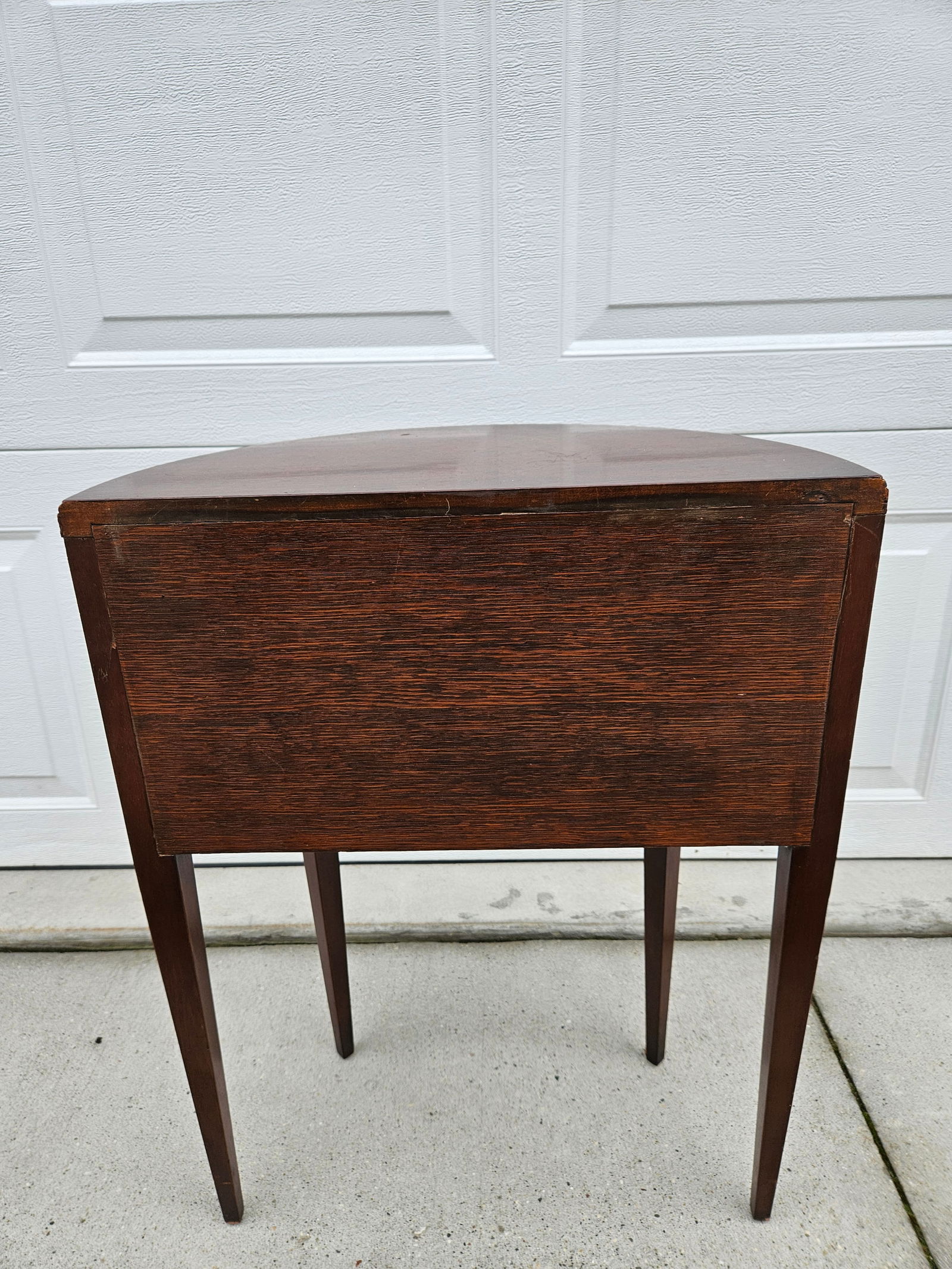 Baker Furniture Mahogany Demilune Side Table Nightstand - 9