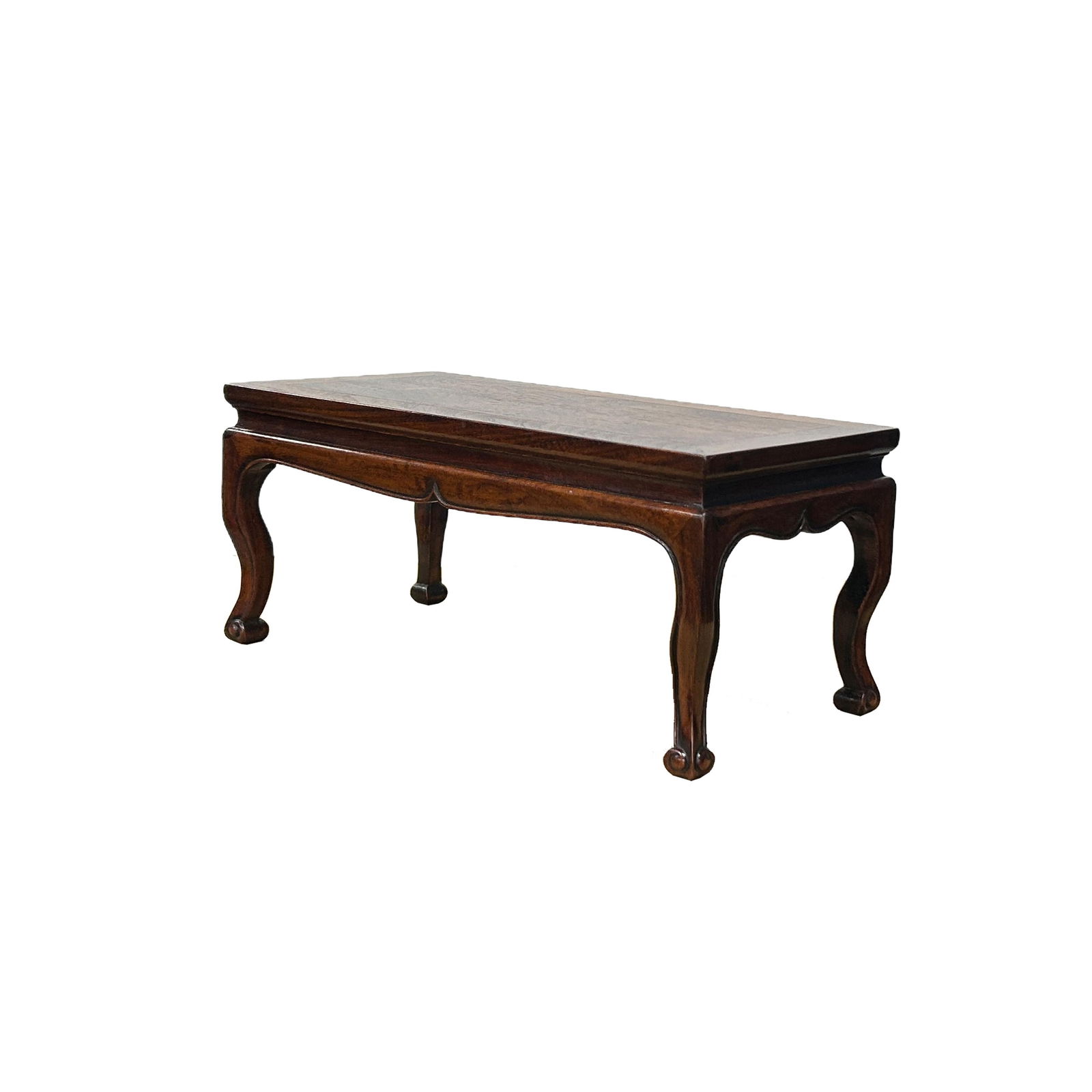 15" Brown Wood Rectangular Cabriole Style Claw Legs Display Stand Riser - 3