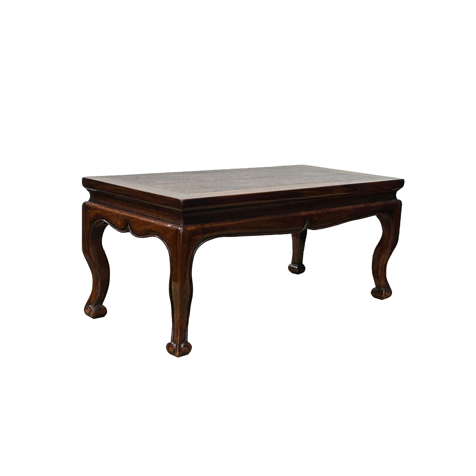 15" Brown Wood Rectangular Cabriole Style Claw Legs Display Stand Riser - 4