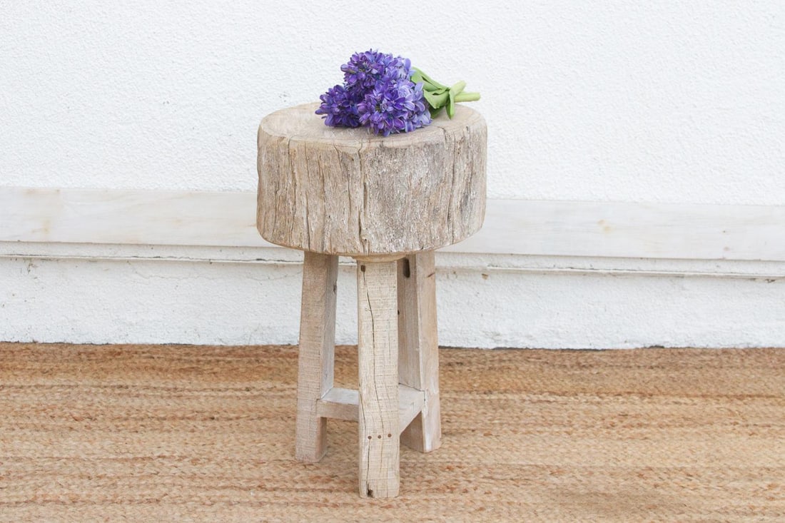 Heavy Slab Reclaimed Wood End Table - 2