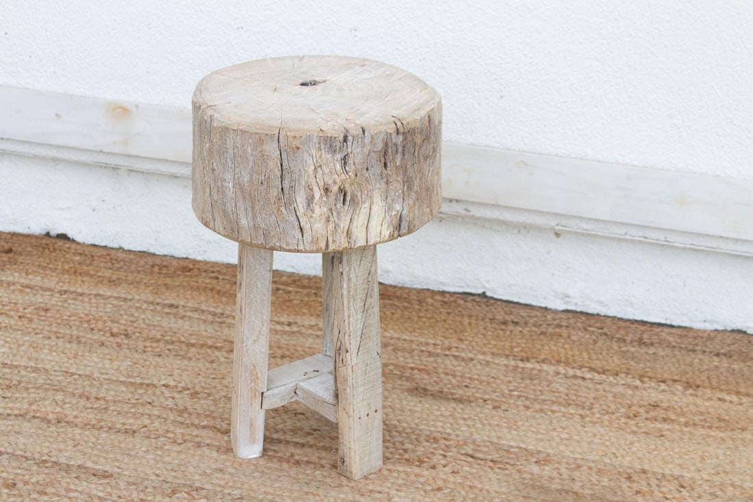 Heavy Slab Reclaimed Wood End Table - 3