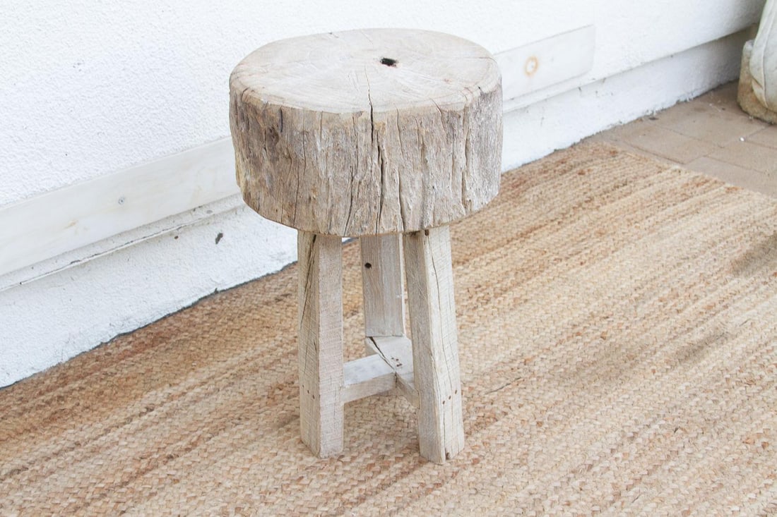 Heavy Slab Reclaimed Wood End Table - 4