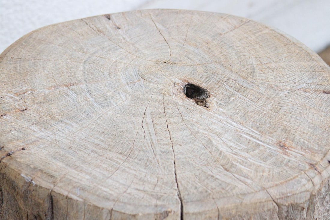 Heavy Slab Reclaimed Wood End Table - 5