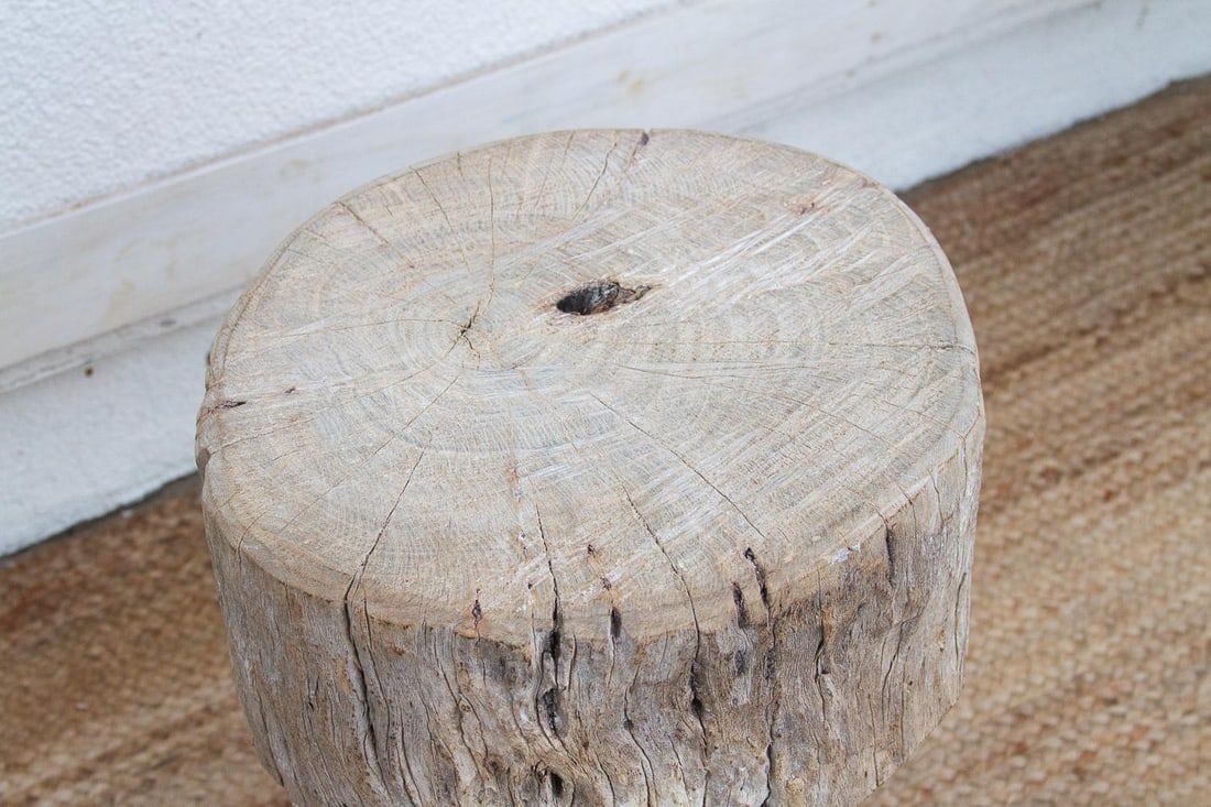 Heavy Slab Reclaimed Wood End Table - 6