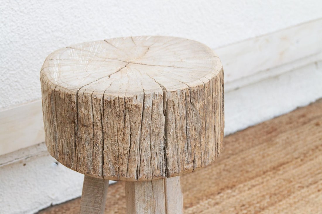 Thick Top Rustic Round Side Table - 4