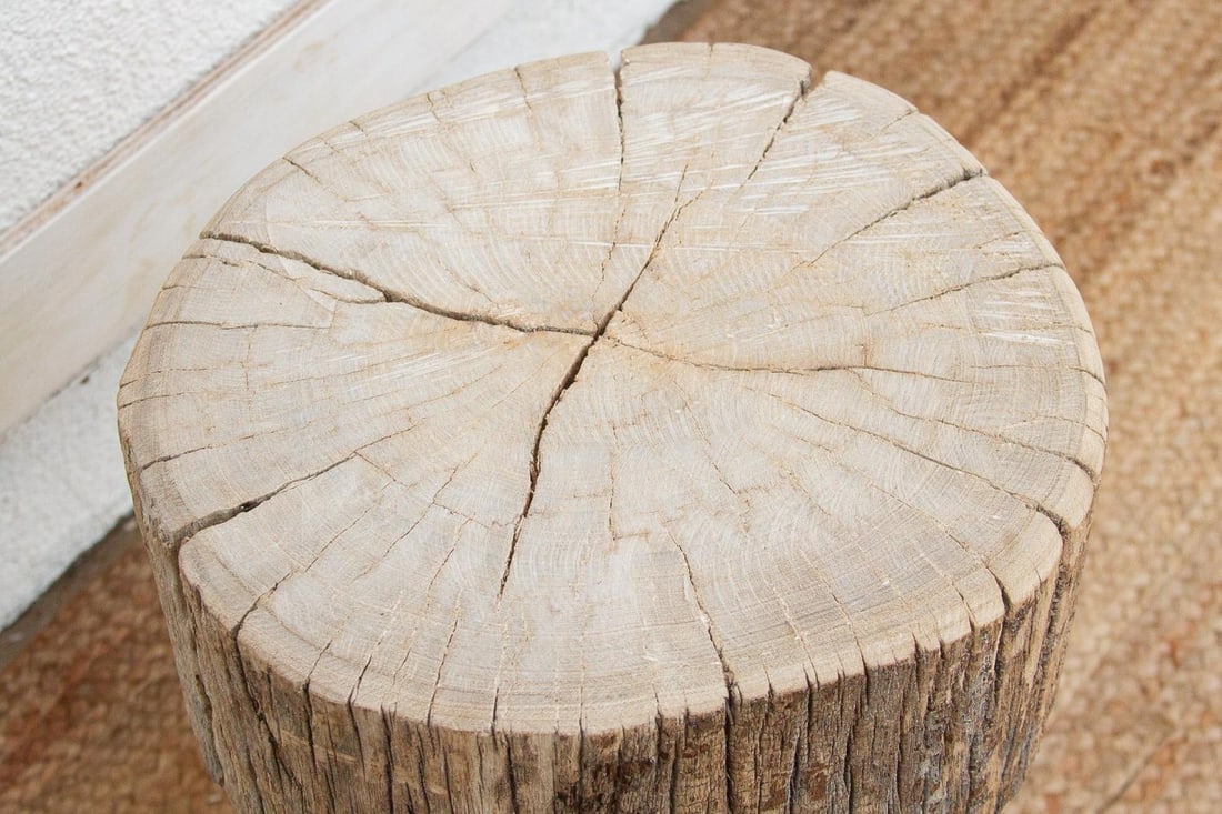 Thick Top Rustic Round Side Table - 5