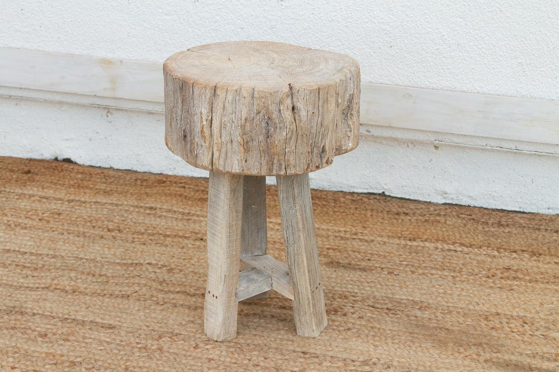 Bleached Solid Slab Wood Table - 4