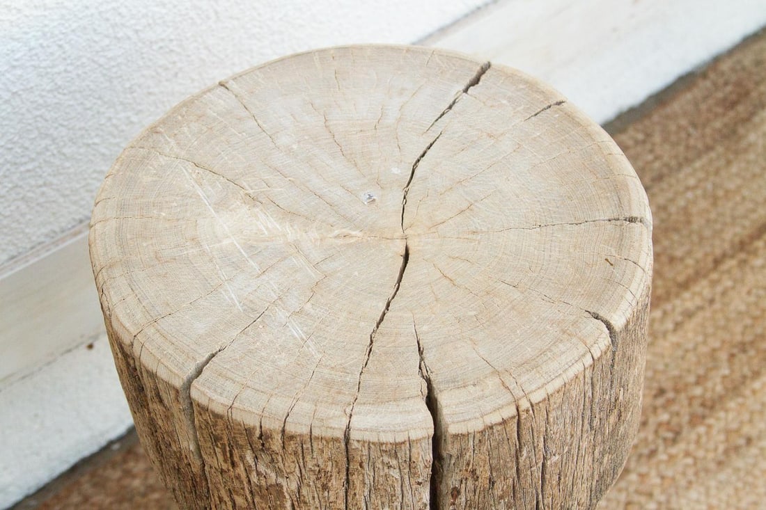 Reconstructed Weathered Wood Side Table - 5