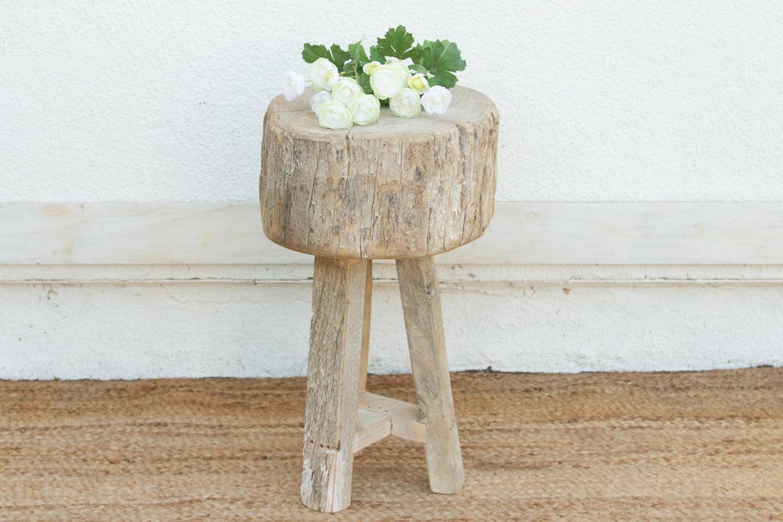 Rustic Round Table W/Thick Slab Top - 6