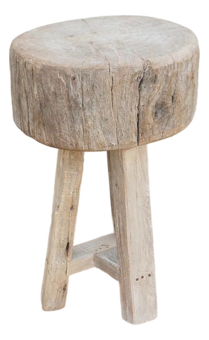 Primitive Bleached Wood Zen Round Table (1 of 6)