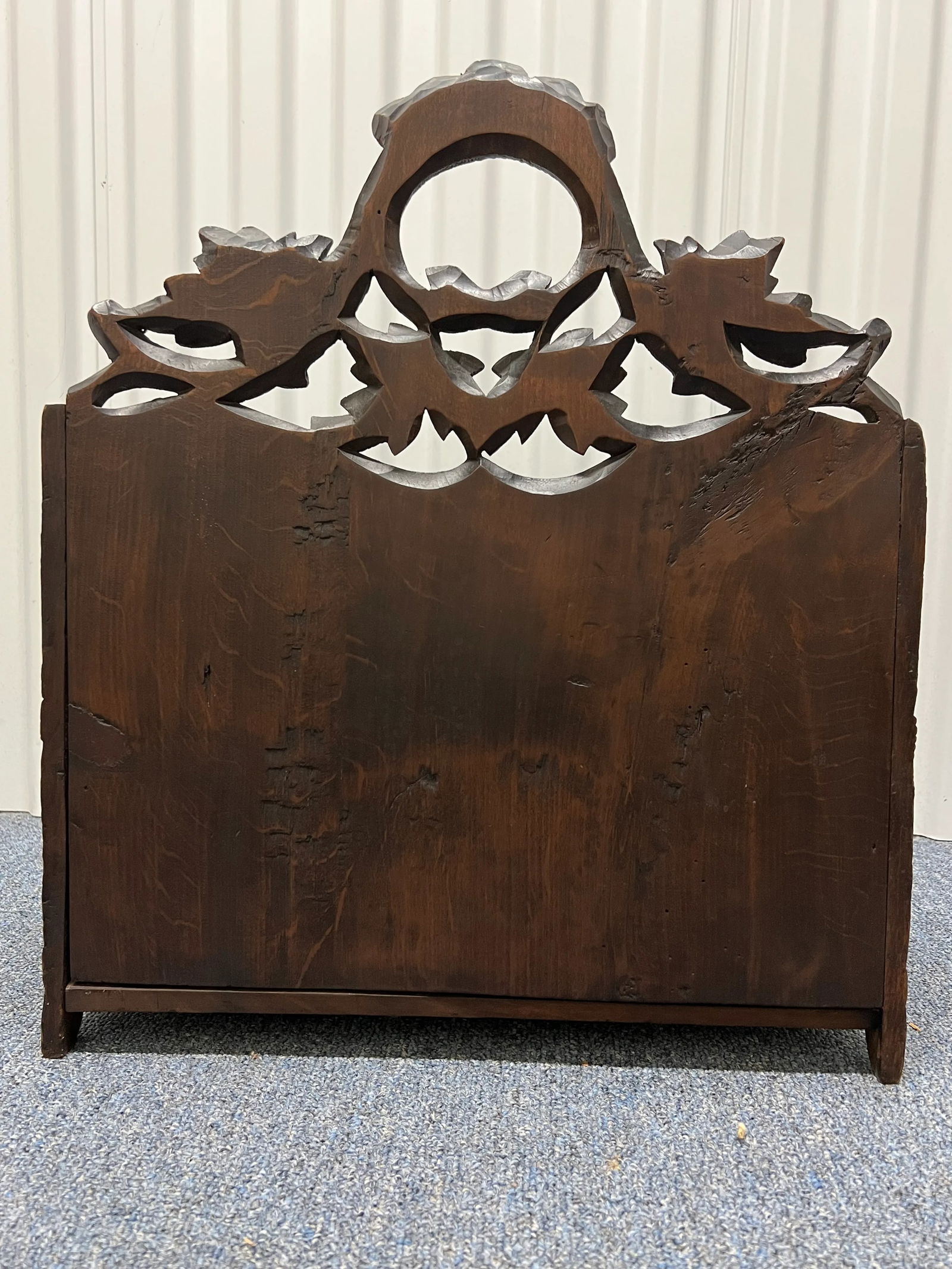 19th Century Antique German or Swiss Black Forest Hand Carved 3 Section Foliate Canterbury With Hand - 3