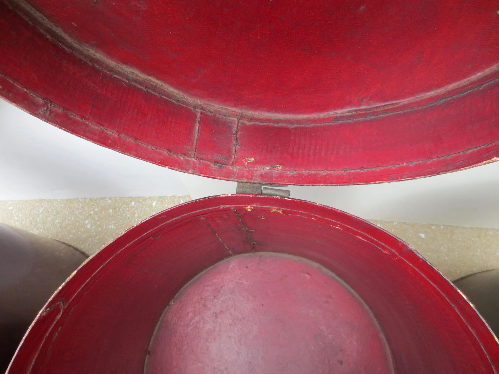 Antique Chinese Leather Luggage Boxes - Set of 3 - 6