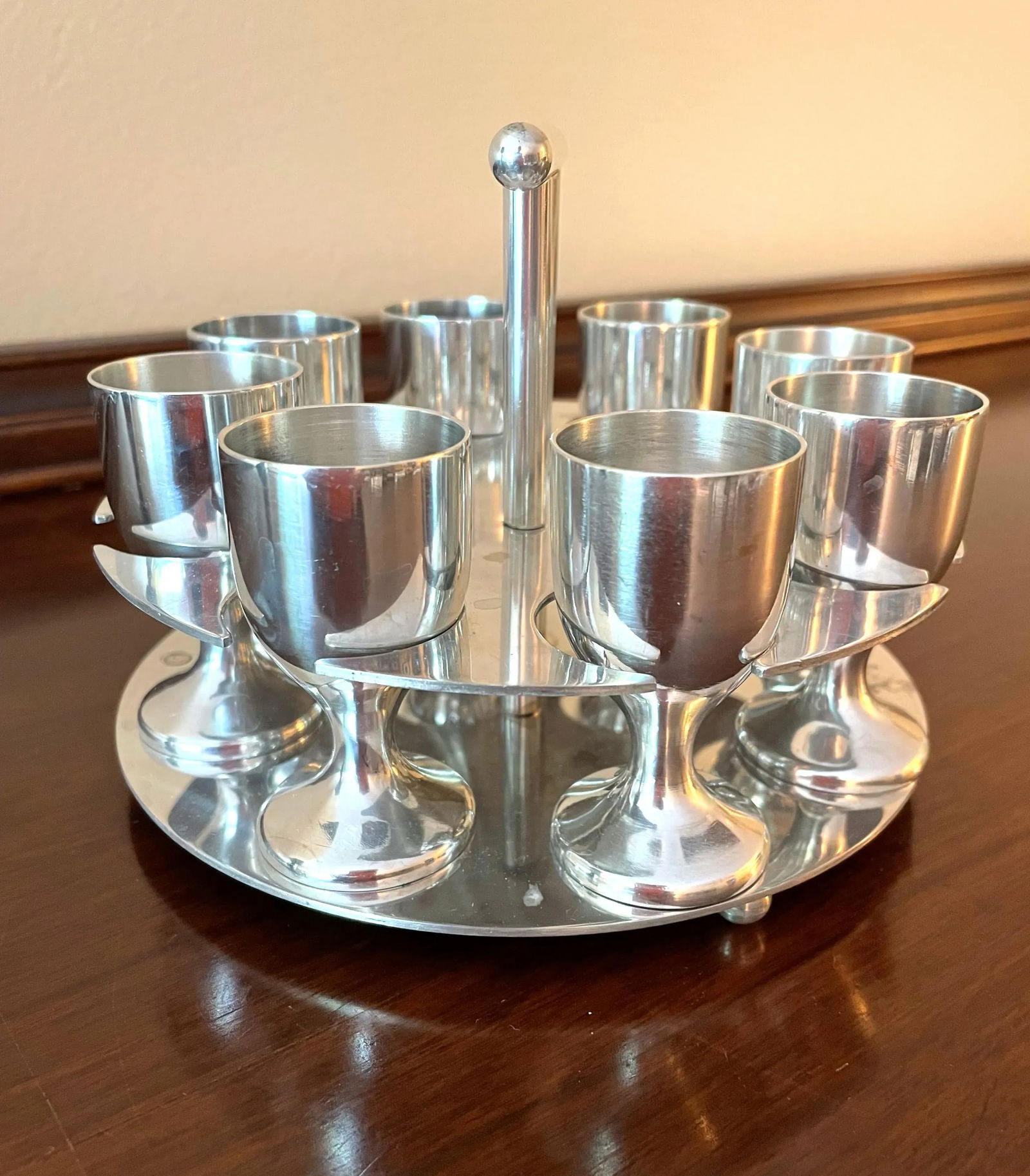 Mid 20th Century Stainless Steel Cordials or Shot Glasses - Set of 8 - 3