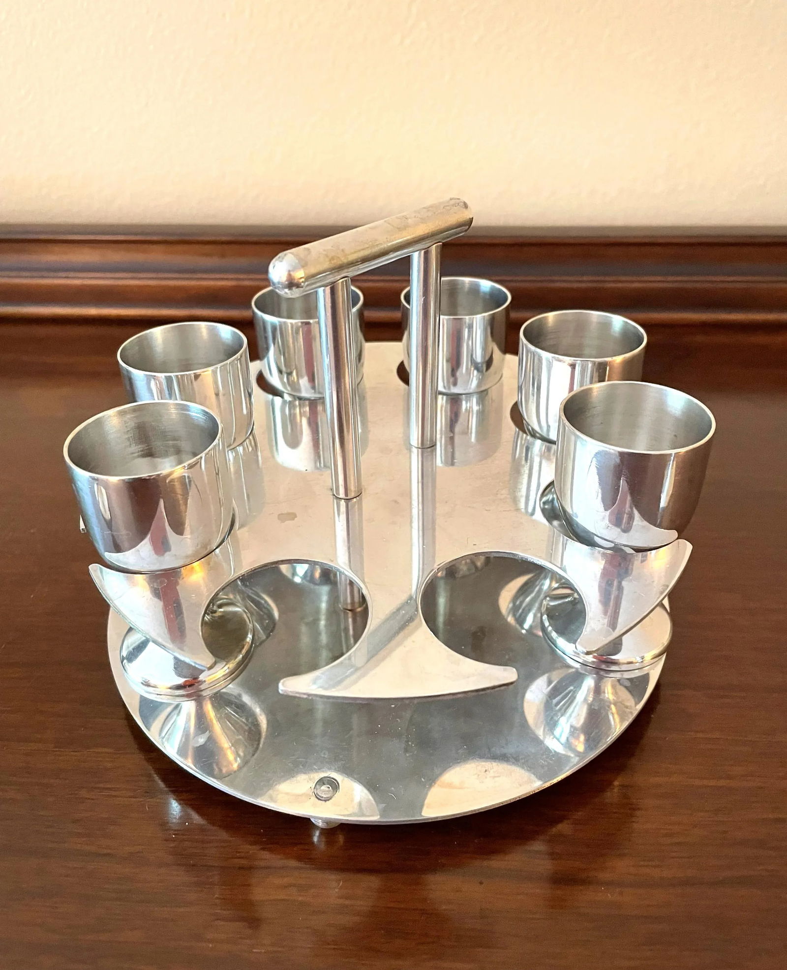 Mid 20th Century Stainless Steel Cordials or Shot Glasses - Set of 8 - 4