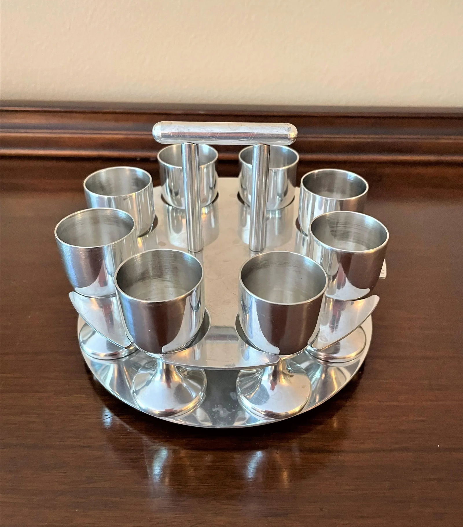 Mid 20th Century Stainless Steel Cordials or Shot Glasses - Set of 8 - 7