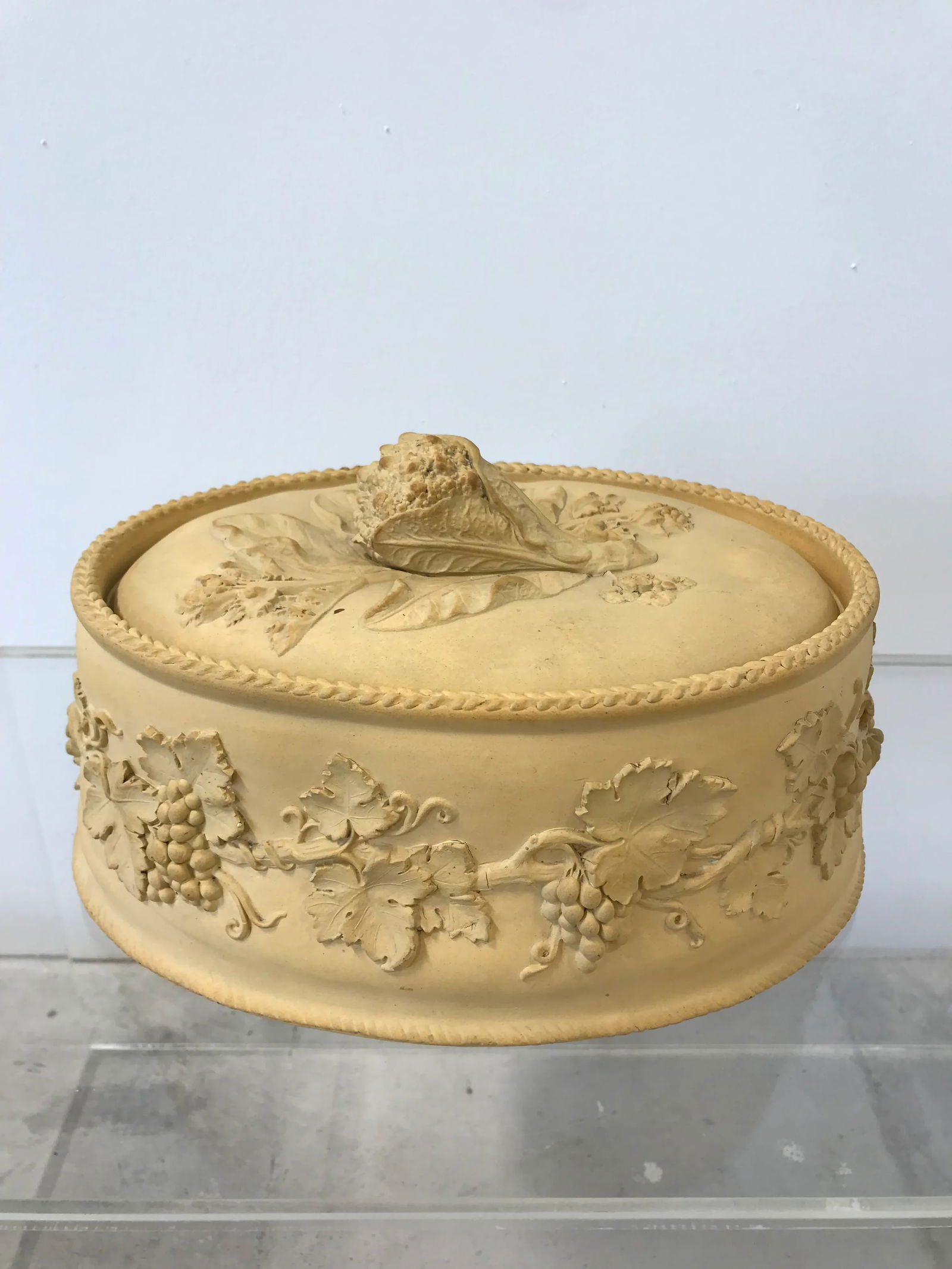 Late 19th Century Large Antique Wedgwood Caneware Cabbage Finial Game Pie Dish / Tureen C1870 #3 - 13