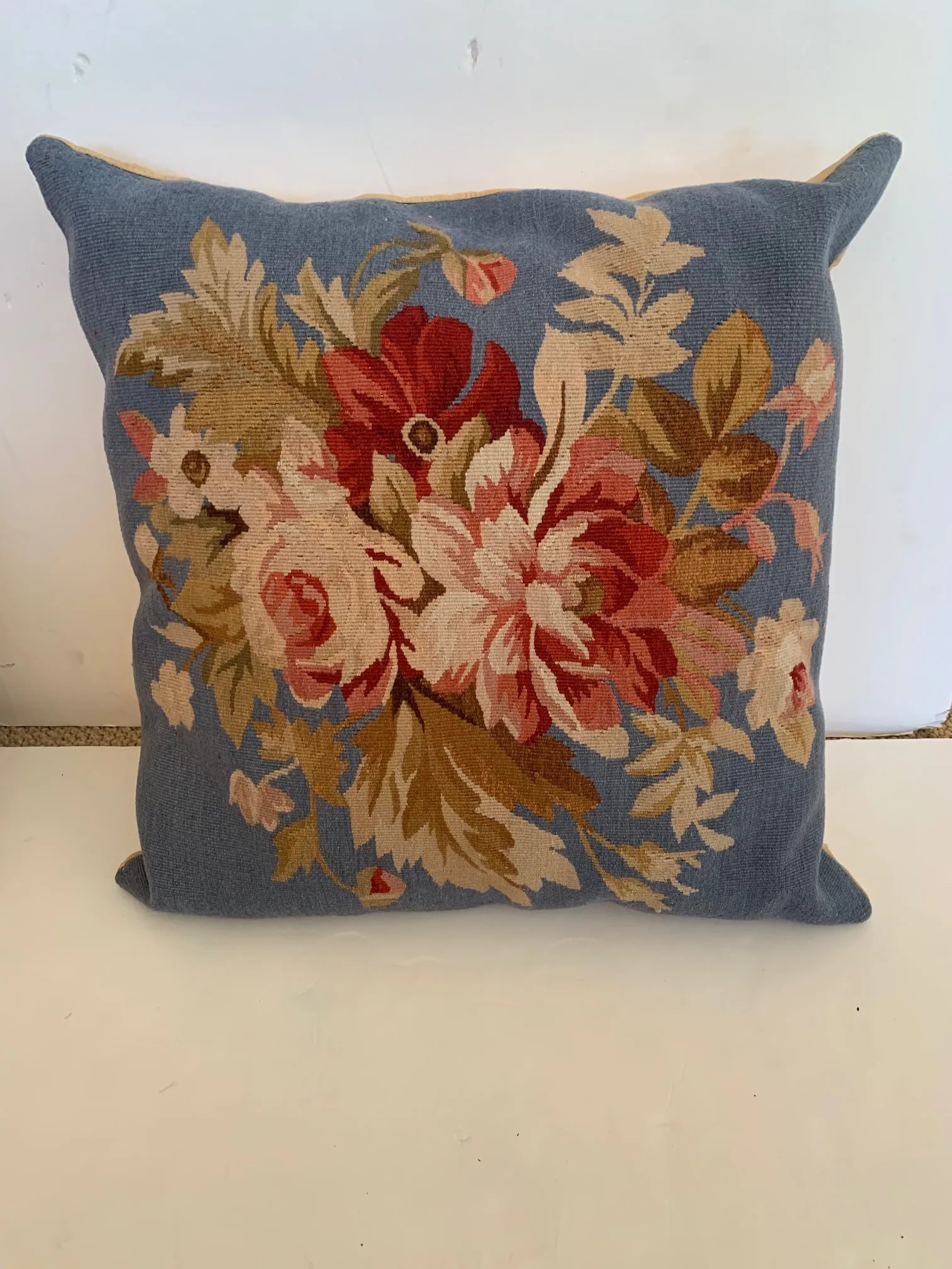 French Vintage Needlepoint Pillows -A Pair - 3
