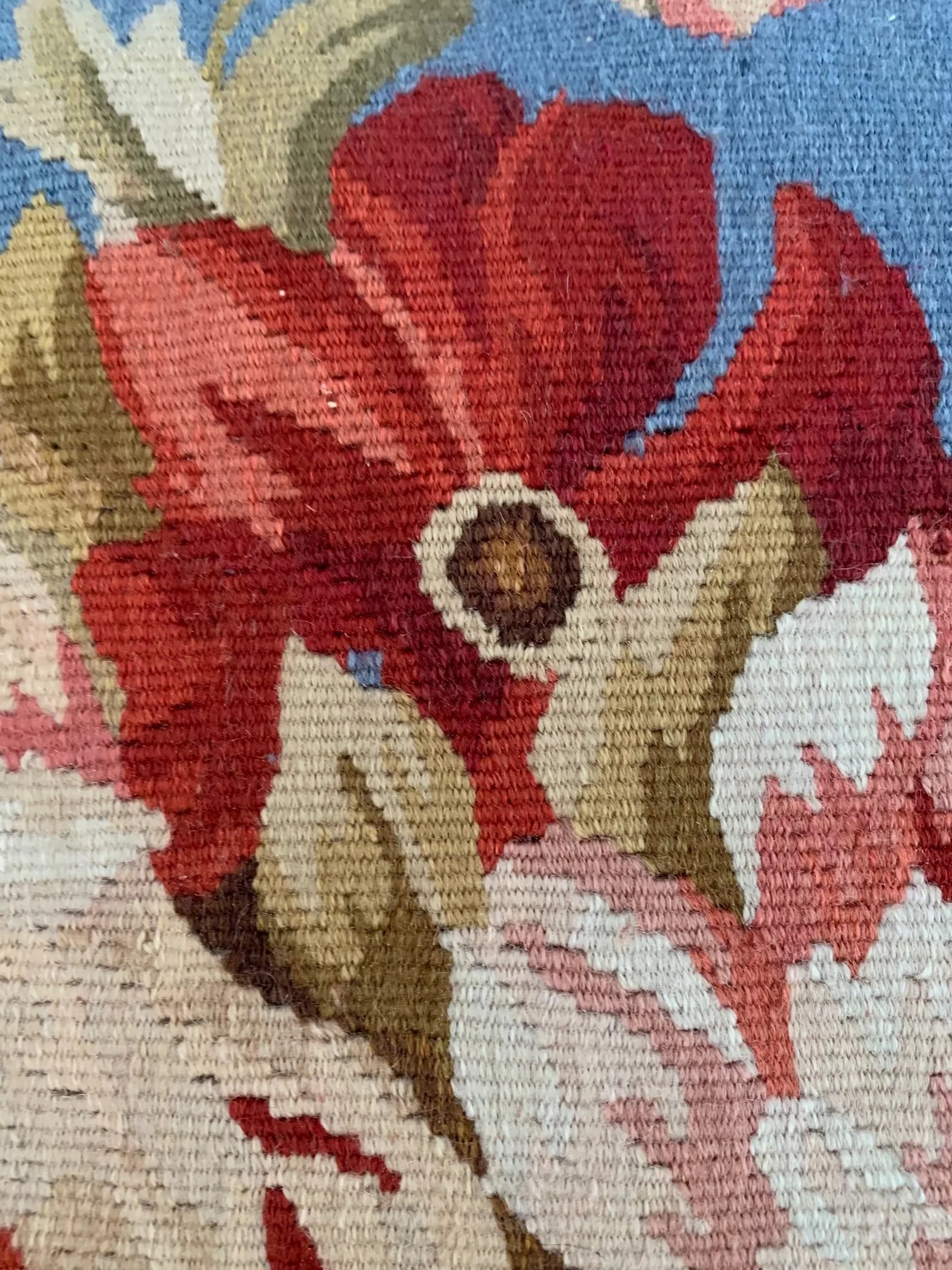 French Vintage Needlepoint Pillows -A Pair - 5