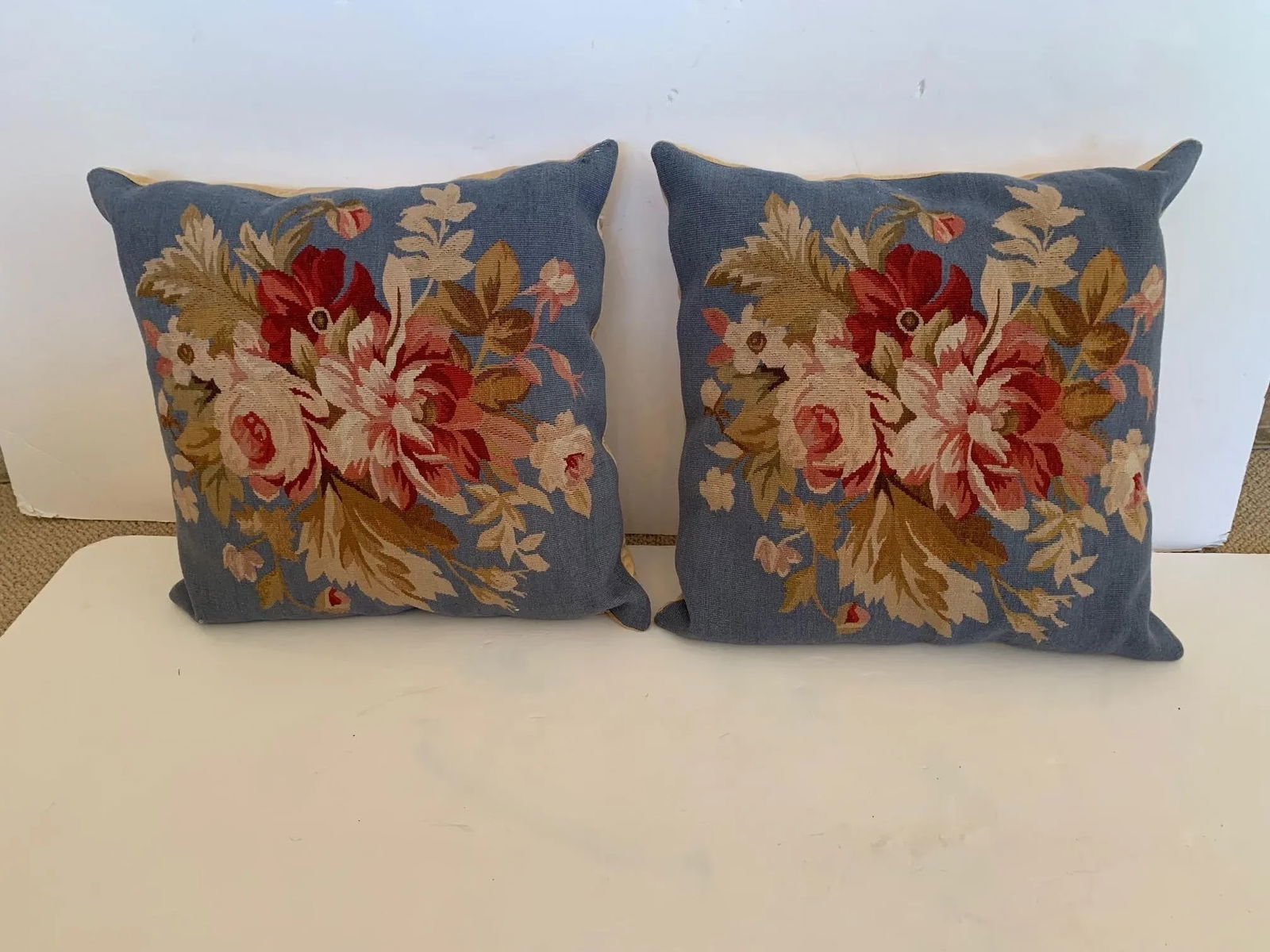 French Vintage Needlepoint Pillows -A Pair - 9