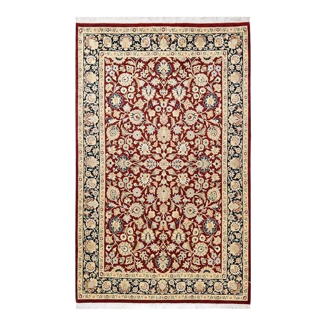 Mogul, One-of-a-Kind Hand-Knotted Area Rug in Orange, 4' 2" x 6' 5": With understated palettes and allover designs, the rugs in the Mogul Collection will bring timeless sophistication to any room. Influenced by a spectrum of Turkish, Indian, and Persian designs, the ar