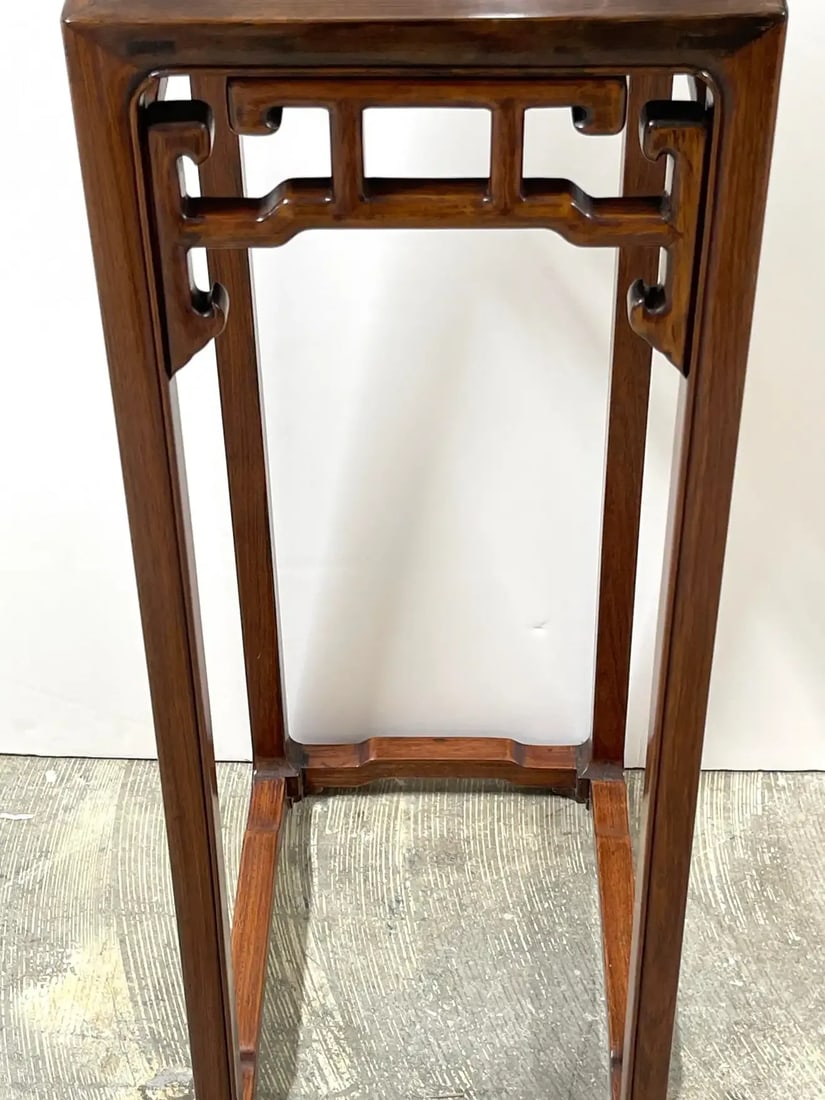 Mid 19th Century Antique Chinese Carved Huanghuali Pedestals, Circa 1860 - A Pair - 7