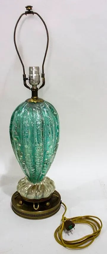 Vintage 1950's Murano Barovier & Toso Iridized Lamp - 4
