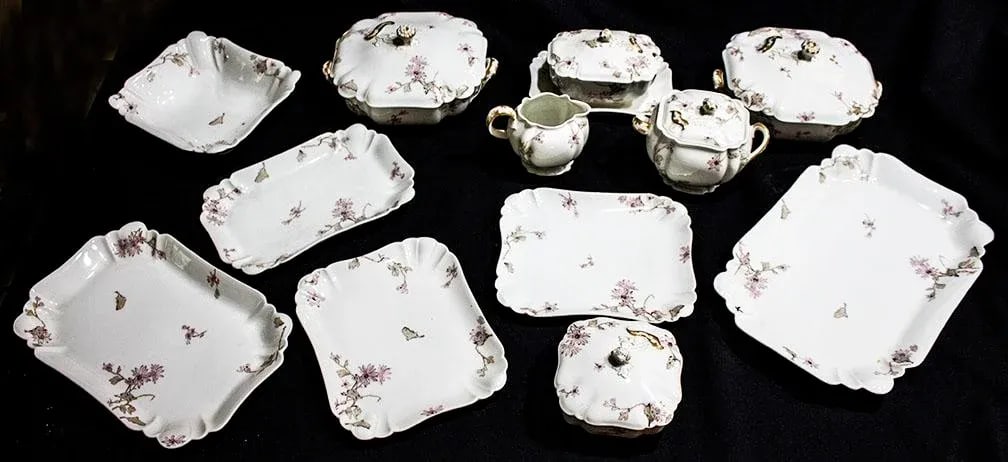 Vintage Haviland Limoges French Porcelain China Pattern: H3027 - Twelve Serving Pieces - 2