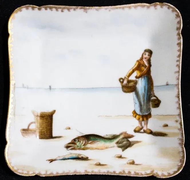 Vintage Haviland Limoges Fish Platter Set - 13 Pcs - Mediterranean Scenes - 10