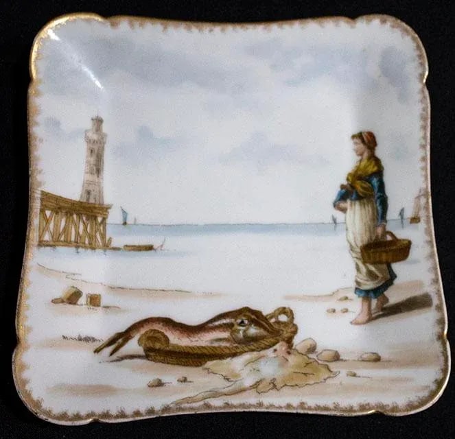 Vintage Haviland Limoges Fish Platter Set - 13 Pcs - Mediterranean Scenes - 11