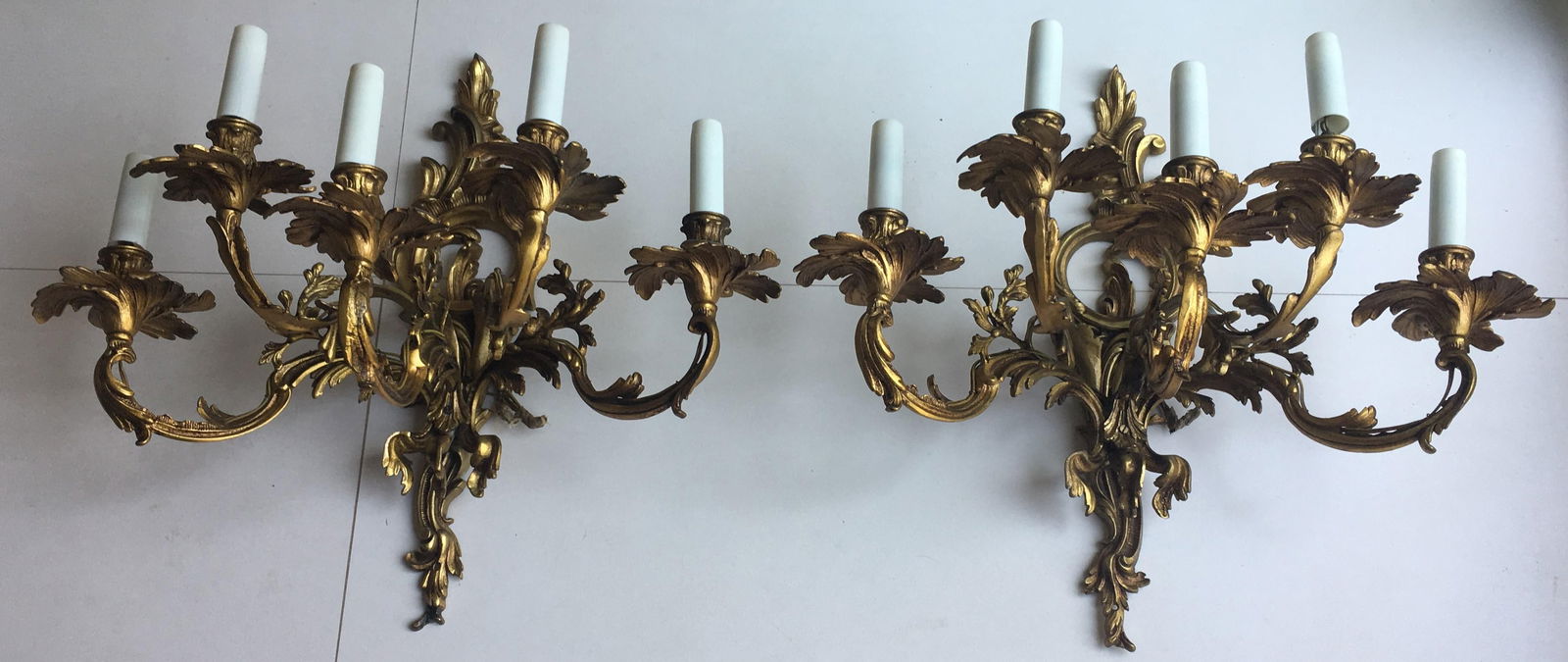 French 19th Century Gilded Bronze Wall Sconces - 9