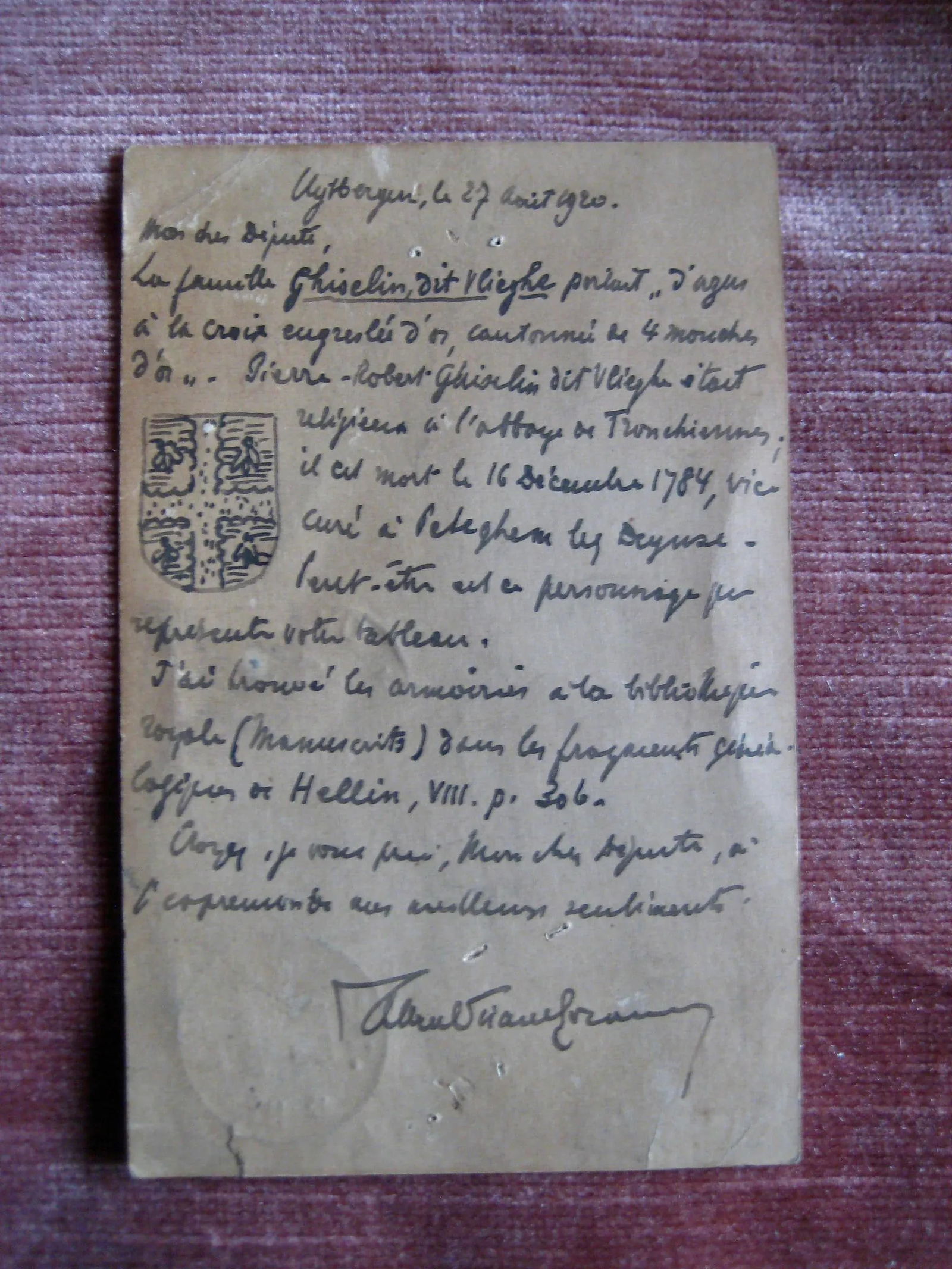 Antique Male Portrait Oil Painting with Bishop Coat of Arms - 10