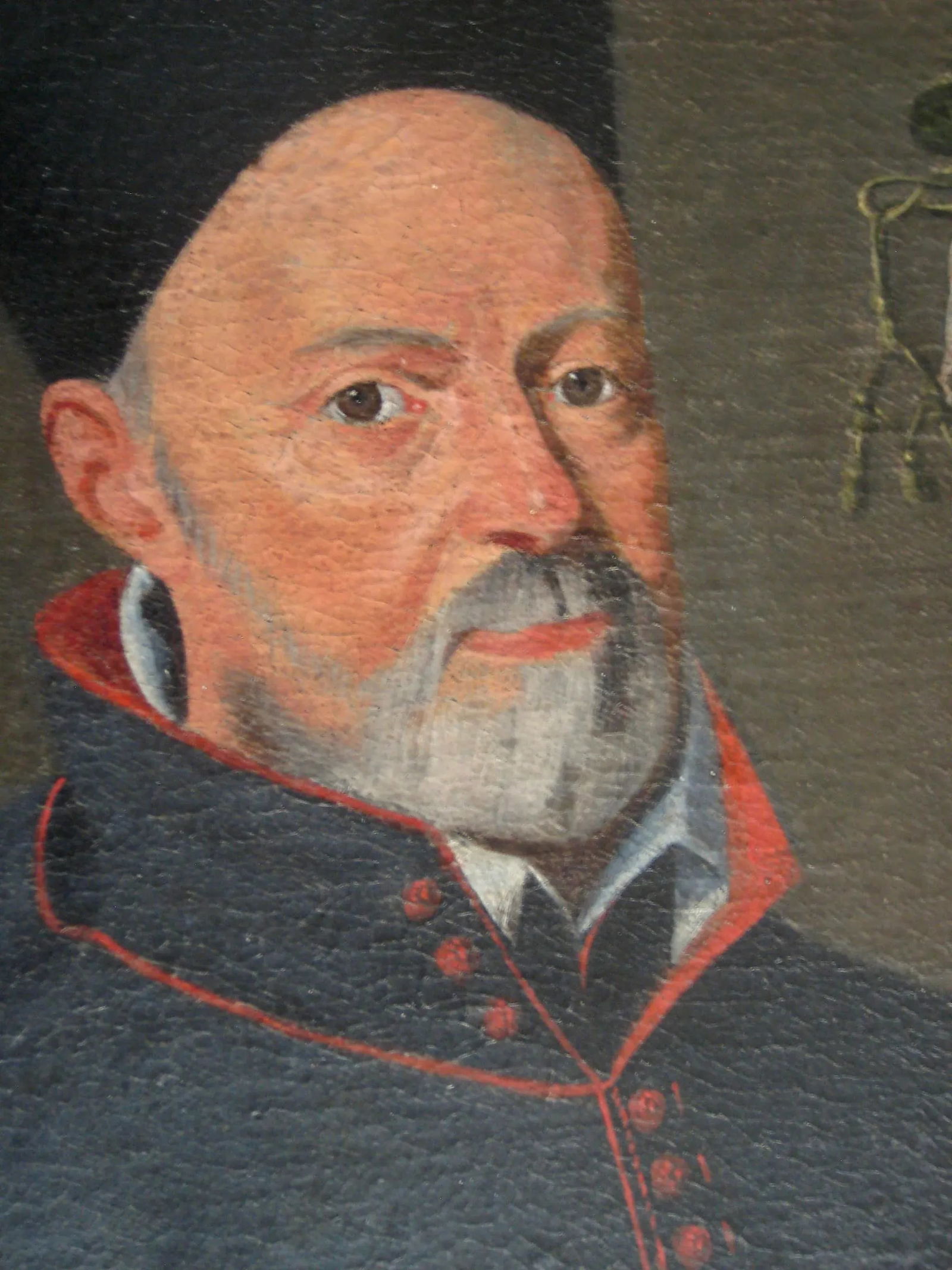 Antique Male Portrait Oil Painting with Bishop Coat of Arms - 4