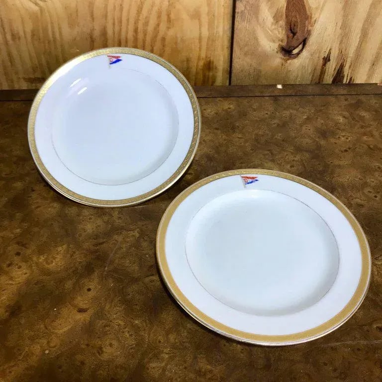 Cauldon First Class Steamship or Yacht Dessert Plates - Set of 12 - 5