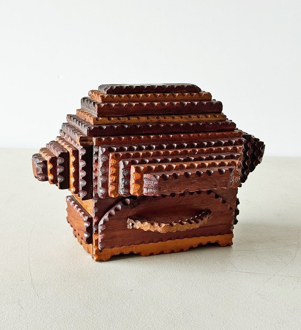 Historically Important Gus Wynn Tramp Art Box (1 of 1)