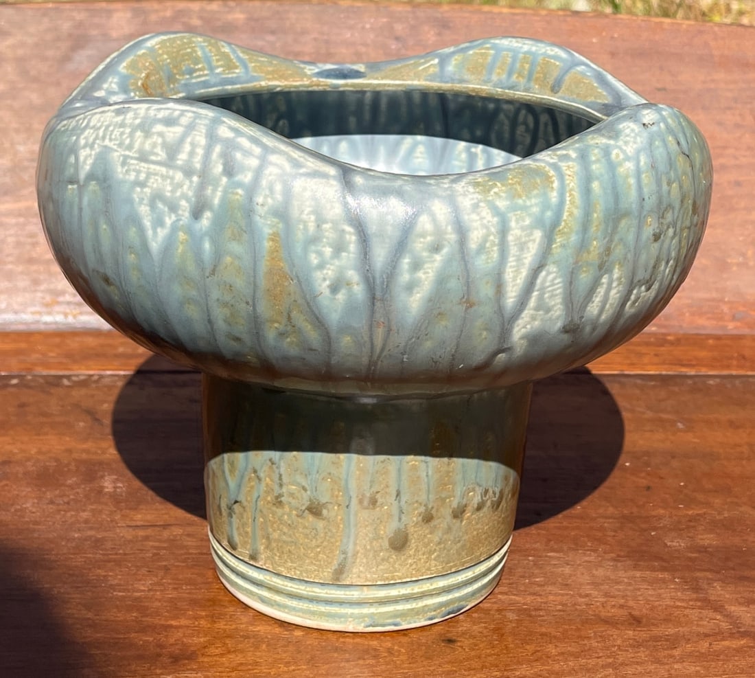 Vintage Studio Art Pottery Planter Vase w Maker Mark - 3