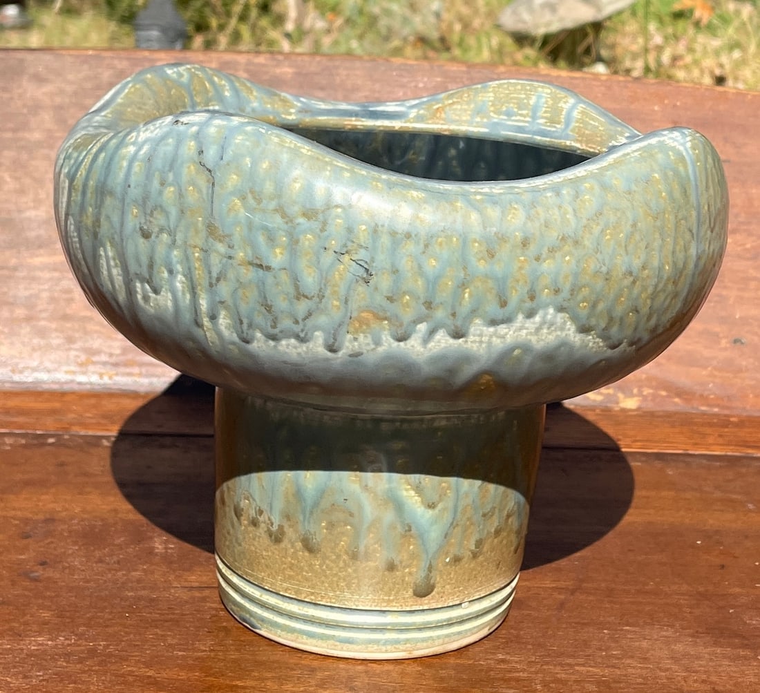 Vintage Studio Art Pottery Planter Vase w Maker Mark - 4