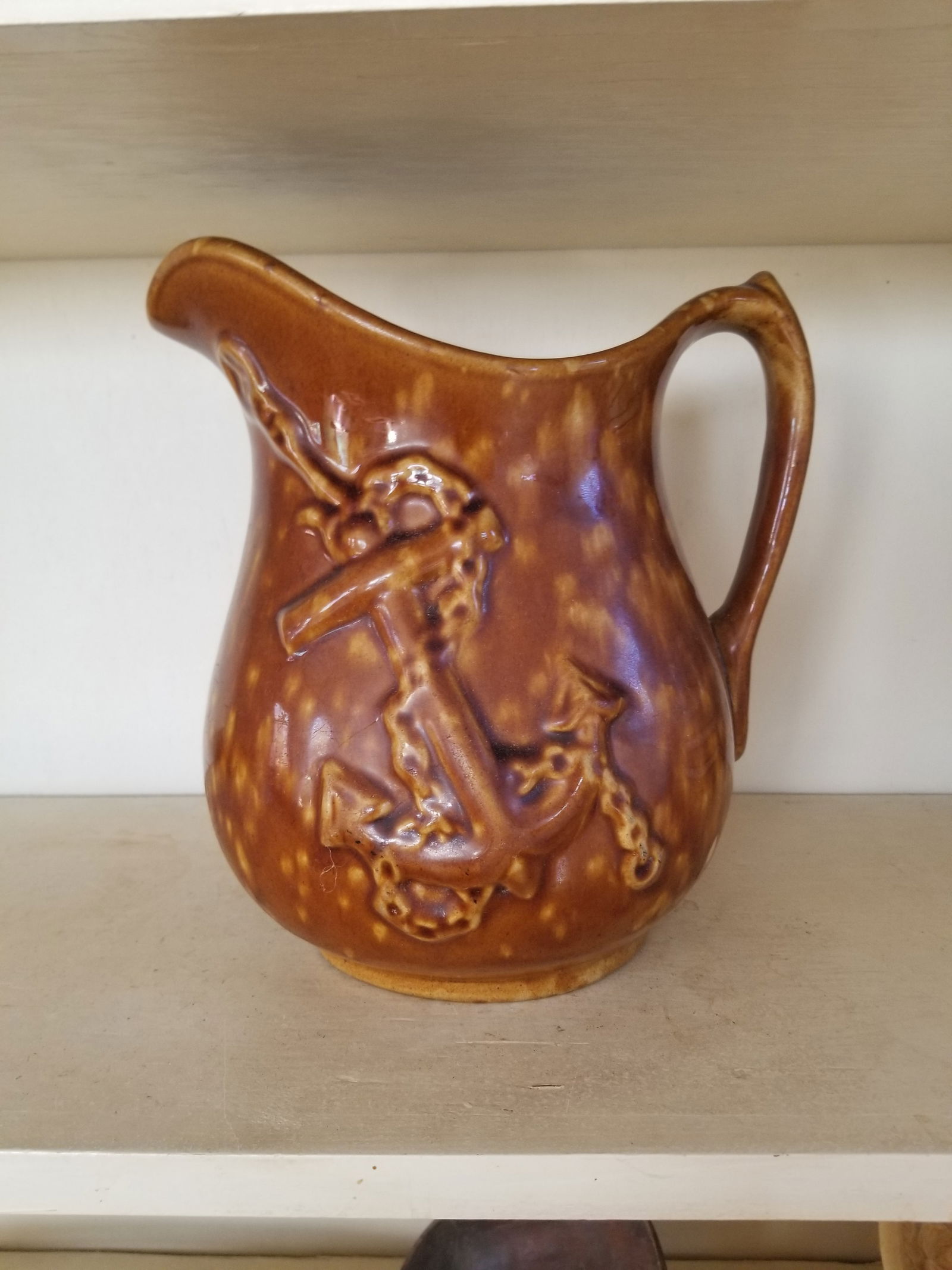 Yellowware with Rockingham glaze pitcher - 2