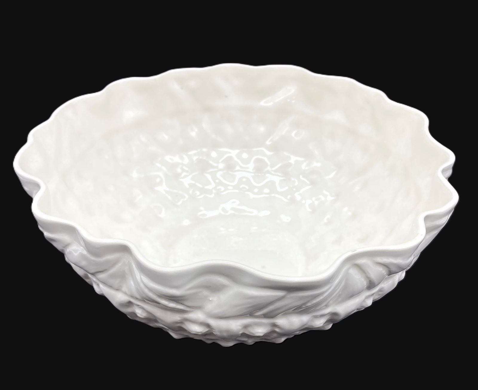 SPODE Imperial Fancies ENGLAND OFF WHITE BOWL oblong 11" Embossed - 2