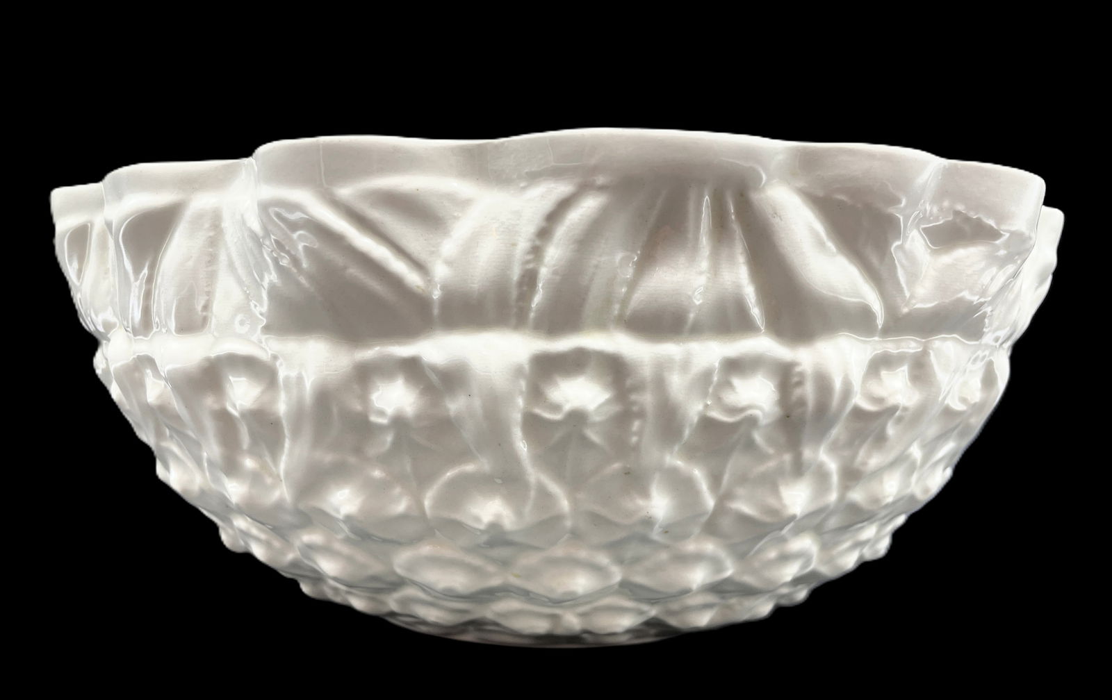 SPODE Imperial Fancies ENGLAND OFF WHITE BOWL oblong 11" Embossed - 8