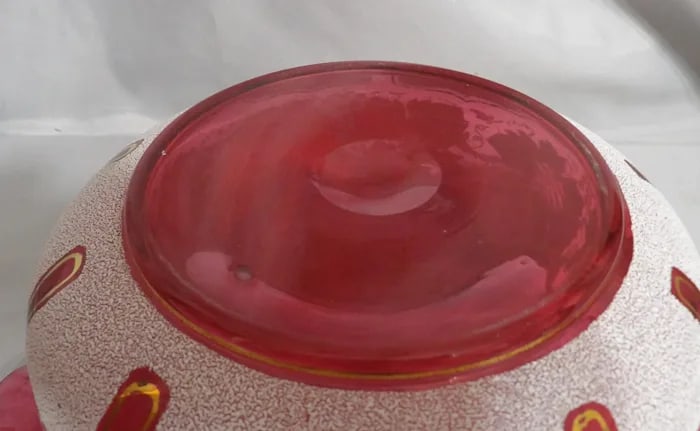 Cranberry Hand Blown Art Glass Textured Pitcher - 7