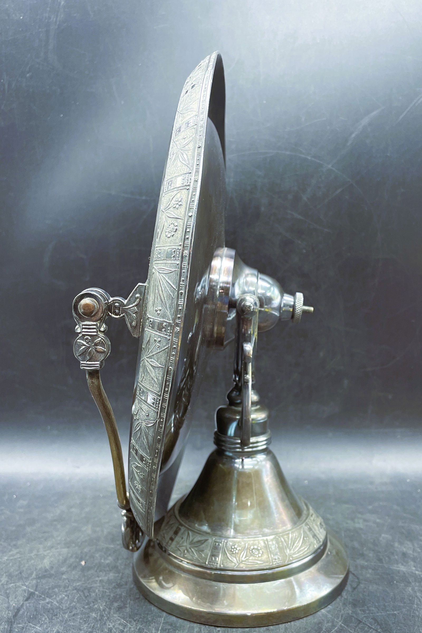 Antique Pairpoint Silver plate Brides Basket Bird Finial Swivel Top - 3