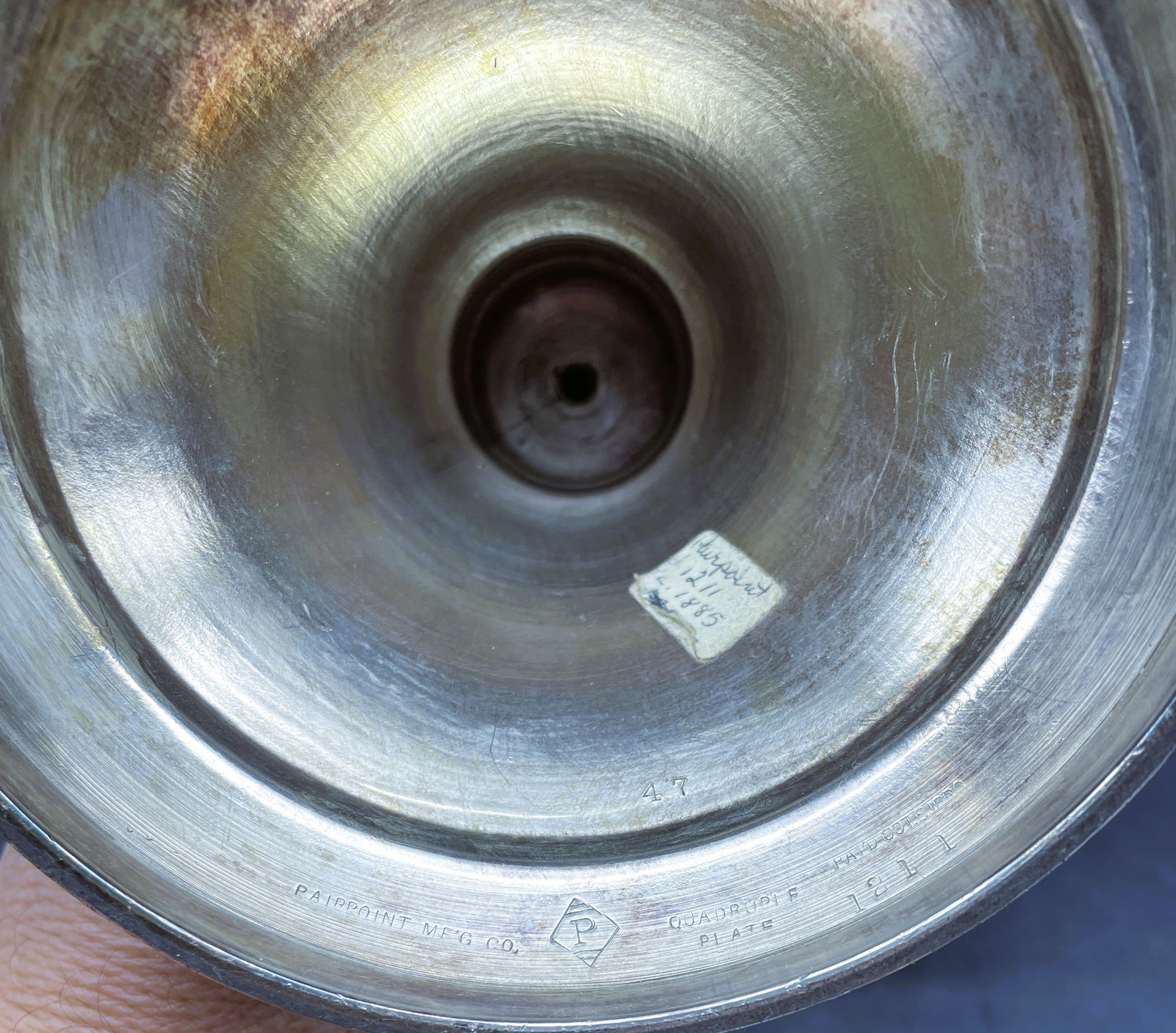 Antique Pairpoint Silver plate Brides Basket Bird Finial Swivel Top - 8