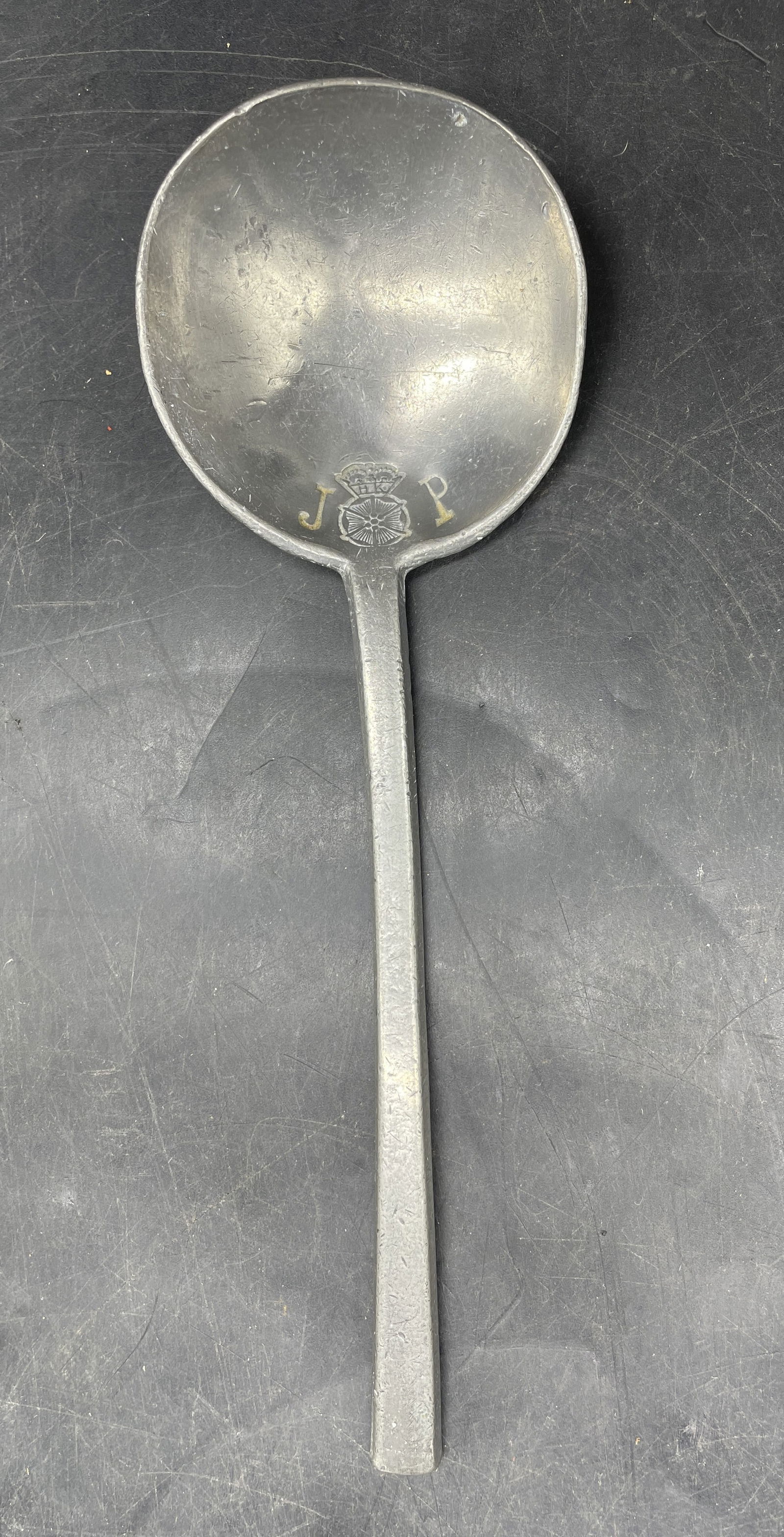 RARE Antique C 1700 Pewter slip top Spoon Maker Marks Ghent Belgium - 2