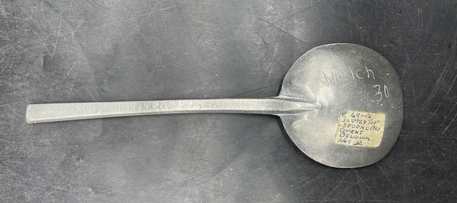 RARE Antique C 1700 Pewter slip top Spoon Maker Marks Ghent Belgium - 3